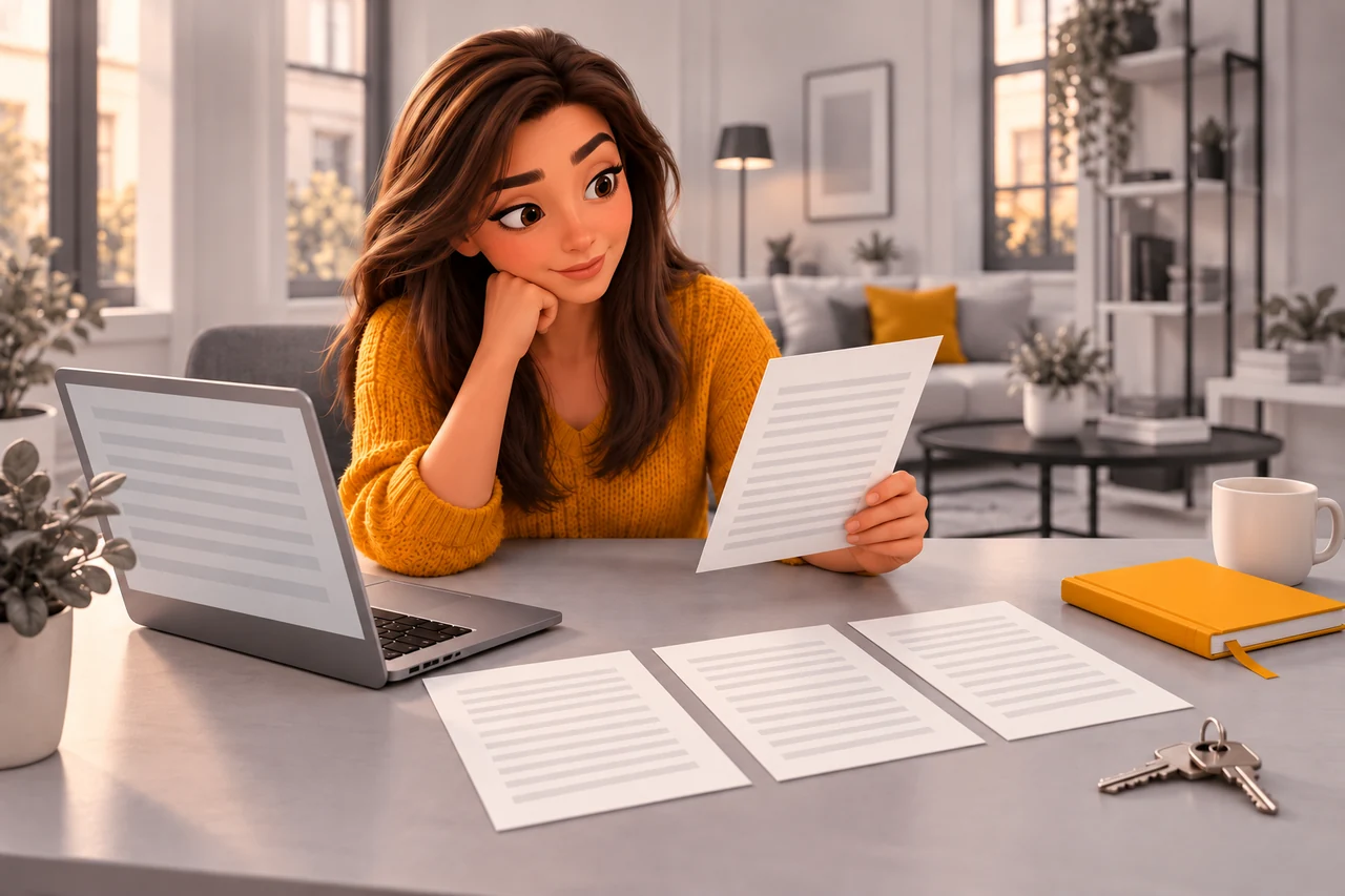 Un ordinateur présente plusieurs documents d’assurance emprunteur.